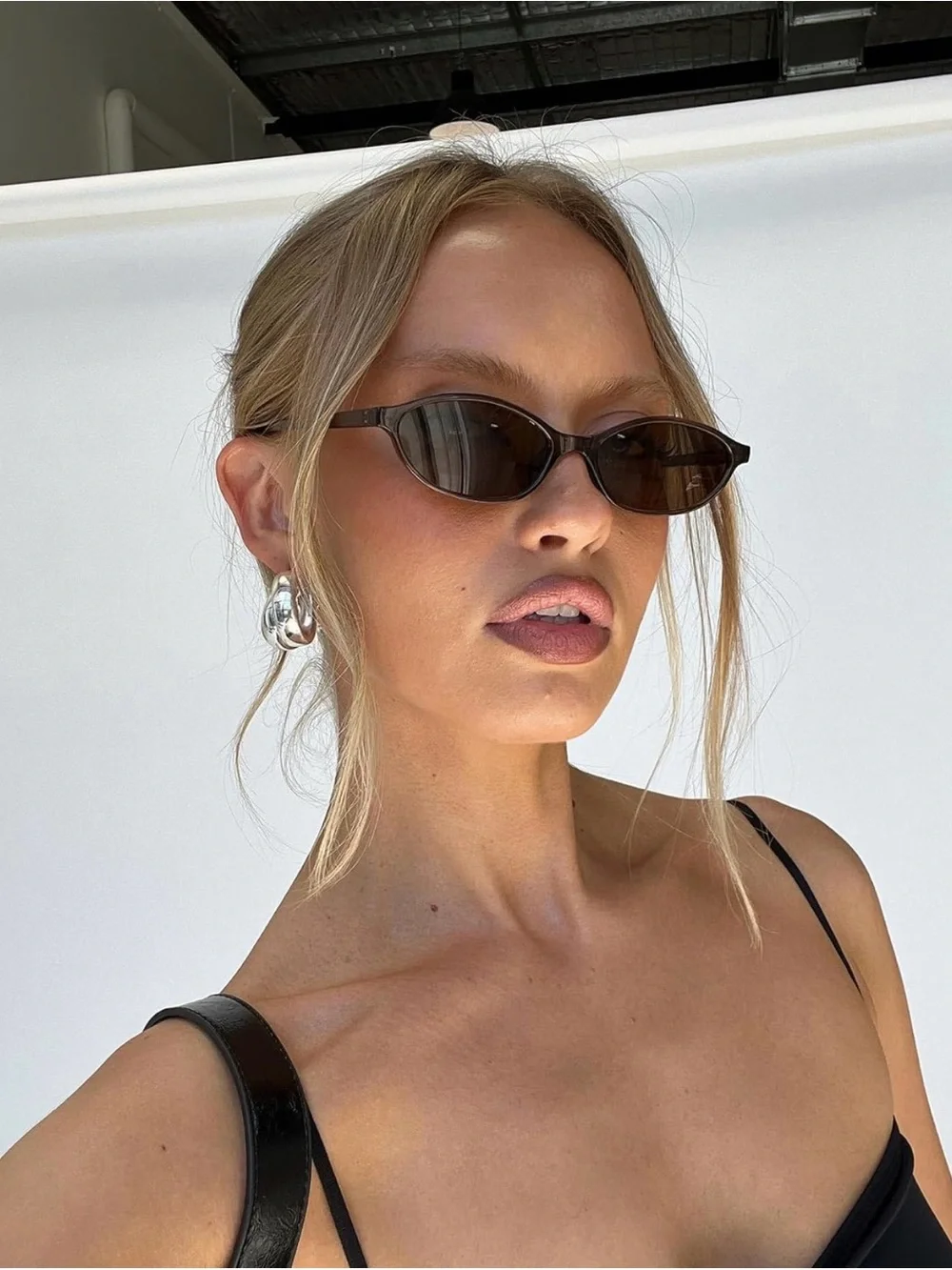 NWT Retro Oval Sunglasses for Women 90s Cat Eye Shades UV protection